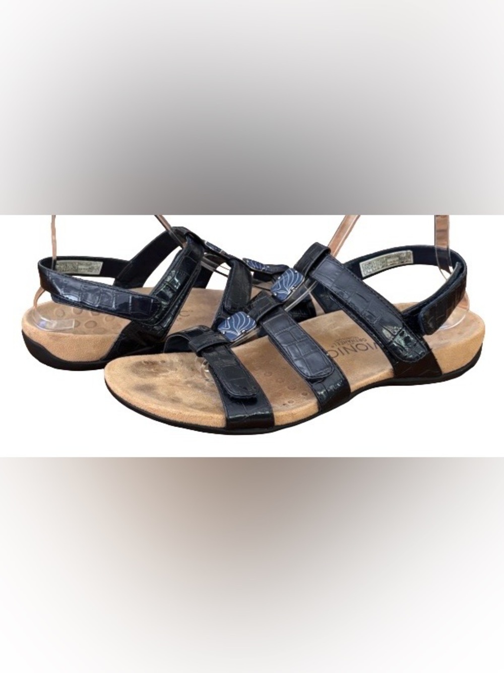 Vionic Amber Nvy Blu adj strp sandals w comfort ft bed WM 11 casual travel